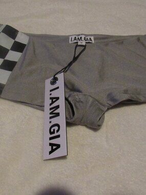 I.AM.GIA gray checkered boy shorts with tags Size Small